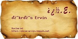 Ökrös Ervin névjegykártya